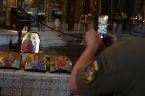 Icons written on armor plates from bulletproof vests