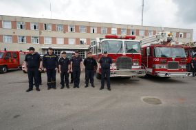 Presentation of fire equipment received from American colleagues