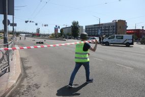 Missile debris in one of the districts of Kyiv