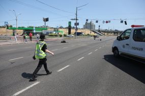 Missile debris in one of the districts of Kyiv