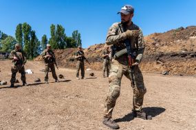 Servicemen of the 3rd operational brigade of the National Guard "Spartan"