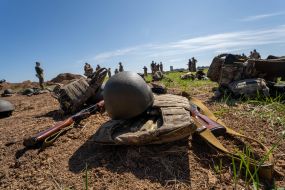 Servicemen of the 3rd operational brigade of the National Guard "Spartan"