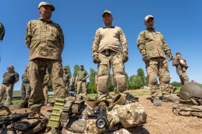 Servicemen of the 3rd operational brigade of the National Guard "Spartan"