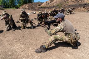 Servicemen of the 3rd operational brigade of the National Guard "Spartan"