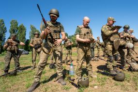 Servicemen of the 3rd operational brigade of the National Guard "Spartan"