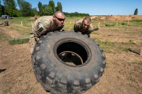 Servicemen of the 3rd operational brigade of the National Guard "Spartan"