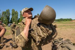 Servicemen of the 3rd operational brigade of the National Guard "Spartan"