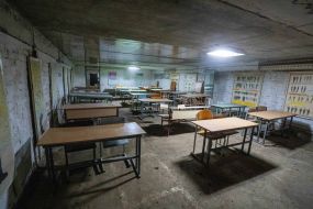 Shelter in the school of Kharkov