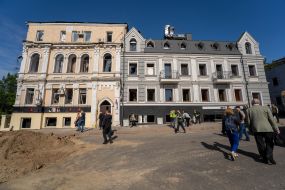 Explosion-damaged building