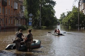 Evacuation of people in Kherson after the Russians blew up the Kakhovskaya HPP
