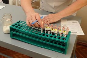 Test tubes with donor blood