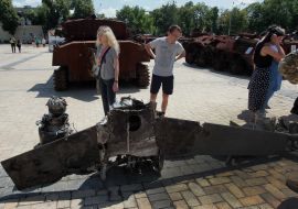 Обломок ракеты Х-101 на Михайловской площади