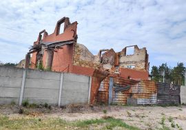 Destroyed private house in Moshchun village