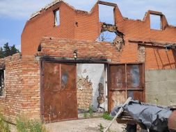 Destroyed private house in Moshchun village