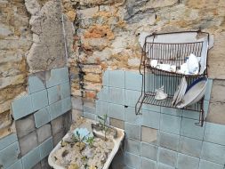 Destroyed private house in Moshchun village