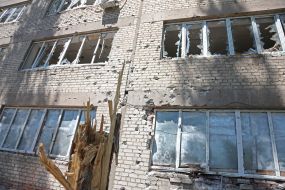 A destroyed building in Toretsk (Donetsk region)