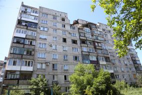 A destroyed building in Toretsk (Donetsk region)