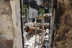 A destroyed building in Toretsk (Donetsk region)