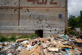 A shelled house on Severnaya Saltovka