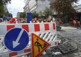 Repair of the road on Bohdan Khmelnytskyi Street in Kyiv