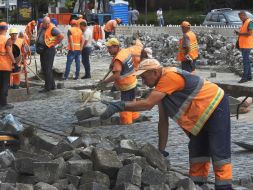 Repair of the road on Bohdan Khmelnytskyi Street in Kyiv