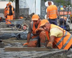 Repair of the road on Bohdan Khmelnytskyi Street in Kyiv