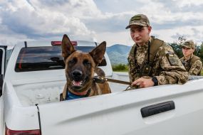 Военнослужащие Чопского пограничного отряда патрулируют участок границы