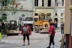 Ликвидация последствий ракетного обстрела Львова