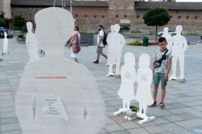 Art installation "Russia is killing" in Lviv