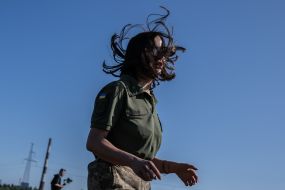 Testing samples of women's field uniforms