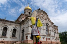 Destroyed Ascension Church in Lukashovka village Chernihiv region