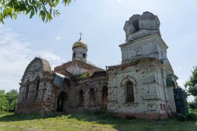 Destroyed Ascension Church in Lukashovka village Chernihiv region