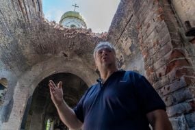 Destroyed Ascension Church in Lukashovka village Chernihiv region