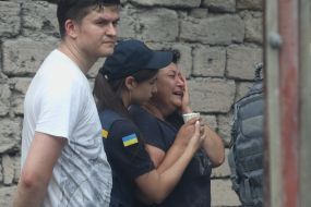 Search operations and demolition of debris at the site of the Russian missile landing in Odessa