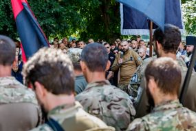 Прощання із загиблим військовослужбовцем Анатолієм Тегзою  в Ужгороді