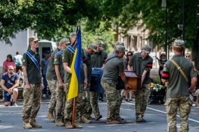Прощання із загиблим військовослужбовцем Анатолієм Тегзою  в Ужгороді