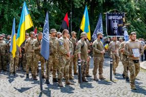 Прощання із загиблим військовослужбовцем Анатолієм Тегзою  в Ужгороді