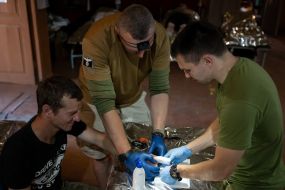 Стабилизационный пункт медиков вблизи фронта в Запорожской области