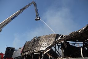 Burned remains of the Fozzy hypermarket in Odessa