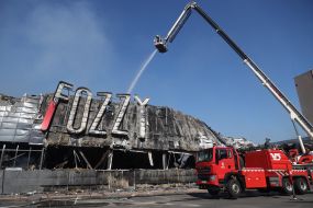 Burned remains of the Fozzy hypermarket in Odessa