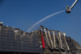 Burned remains of the Fozzy hypermarket in Odessa