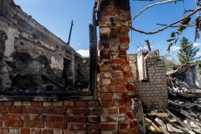 Consequences of artillery shelling of the village of Zaoskolie, Kharkiv region