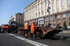 Destroyed Russian military equipment on Khreschatyk in Kyiv