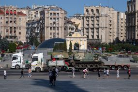 Destroyed Russian military equipment in Kyiv