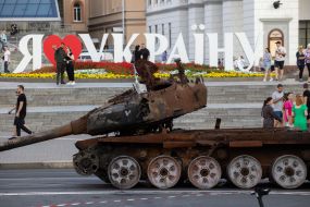 Destroyed Russian military equipment in Kyiv