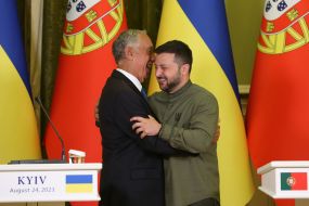 Volodymyr Zelenskyi and Marcelo Rebelo de Souza