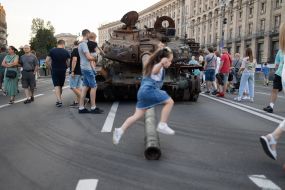 Destroyed Russian military equipment in Kyiv