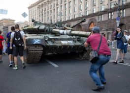 Destroyed Russian military equipment in Kyiv