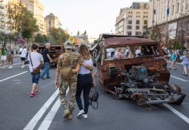 Destroyed Russian military equipment in Kyiv