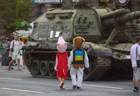 Destroyed Russian military equipment in Kyiv